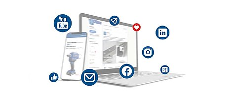 Pictogrammes newsletter et réseaux sociaux