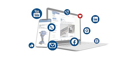 Newsletter und social media pictos