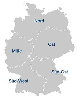 Karte über Deutschland