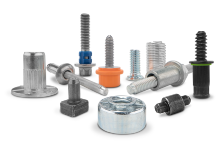 Group of fasteners: Blind rivets, blind rivets studs and -nuts, coils and self clinching parts