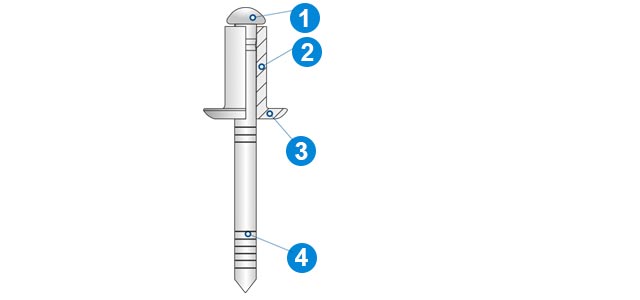 Dessin technique rivet aveugle