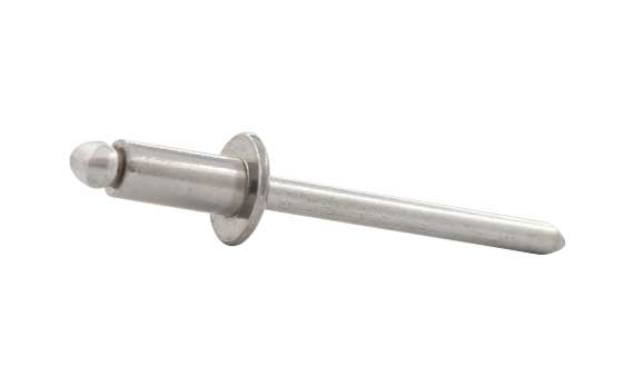 Standardniet Alfo, Material Nietkopf: Nickel-Kupfer, Material Nietdorn: Edelstahl A4. Kopfform: Flachkopf