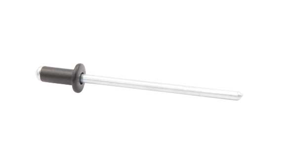 Rivet aveugle, laqué blanc RAL 9005, matériel: aluminium/acier, tête plate