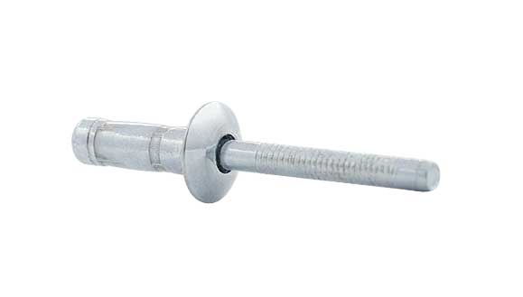 Rivet aveugle multi-serrage OPTO-BULB. Matériel: Acier zingué/acier zingué. Form de tête: Tête plate
