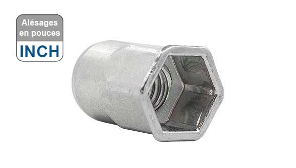 Écrou à sertir HEXATOP-KLSK, matériel: Acier zingué, tête affleurante 