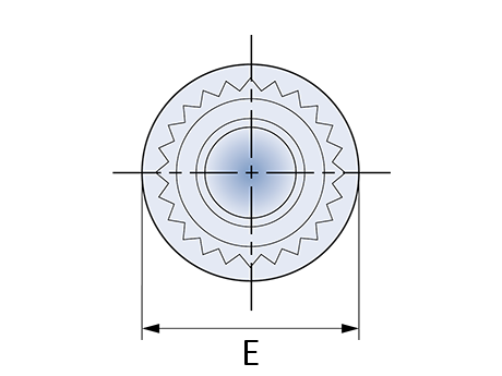 Einpressmutter V-B - Zeichnung Kopf diameter