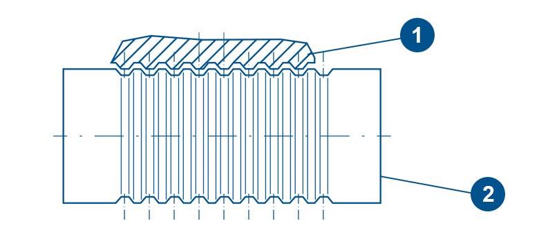 Clamping jaw and mandrel - technical drawing