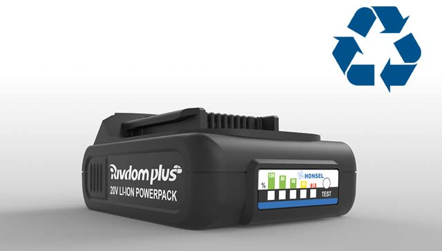 Li-Ion Akku Rivdom Plus mit Recycle-Pikto