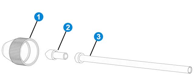 Retention nose piece and mandrel discharge tube